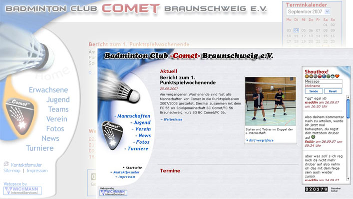 Neues Gewand und mehr für www.bccomet.de