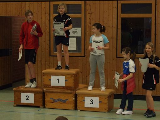 Serena Jürgens ganz links auf dem 2. Platz