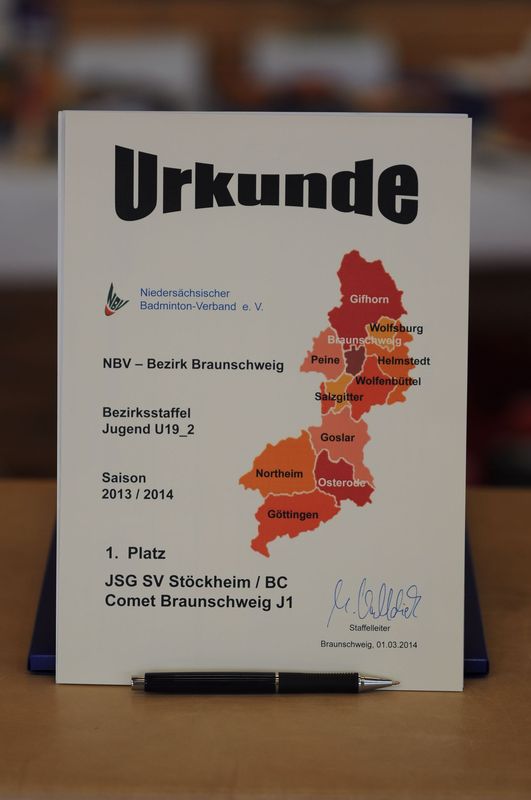 Urkunde Staffelsieger