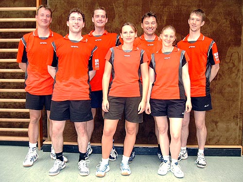 Unser Team in der Bezirksoberliga (v.l.n.r): Ingo Achilles, Robin Bretschneider, Peter Zlotos, Maren Gehlhar, Stefan Sander, Petra Kress, Matthias Weichert