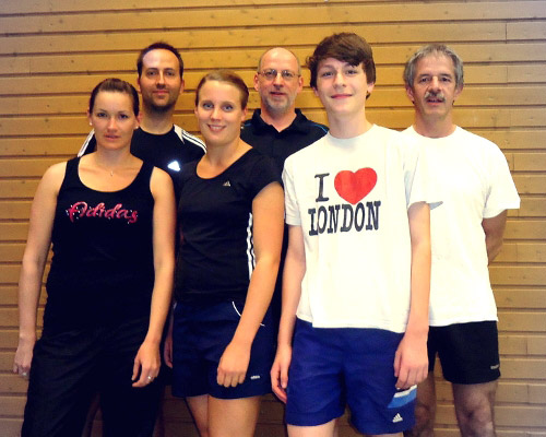 Unser Team in der Kreisliga BS: von links: Carina Brand, Robert Wetten, Isabelle Aster, Norbert Wolff, Siegfried Draba, Carsten Düsterhöft